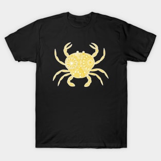 Mandala Crab (yellow and white inverted) T-Shirt